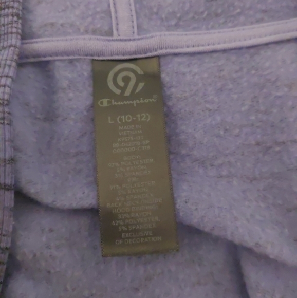 C9 By Champion Periwinkle Zipless Jacket Girls 10-12 (L) - Picture 2 of 3